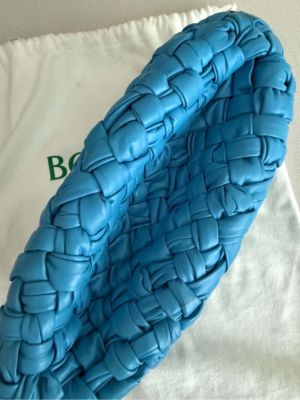 Bottega Veneta Intrecciato Banana Shoulder Bag in Blue - Picture 10 of 12
